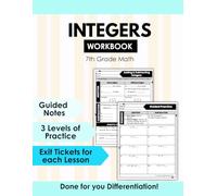 7th Grade Math Workbook: Integers & Real Numbers Unit Differentiated, Scaffolded Practice with Ready-to-Print Notes, Graphic Organizers & Assessments (7th Grade Math Club)