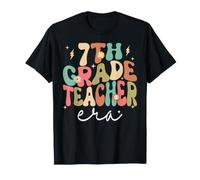 7th Grade Teacher Era Retro Groovy Back to School T-Shirt