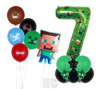 7th Happy Birthday Balloons Numbers,40inch Giant Foil Balloons Balloon Set for Party Decorations, for Kids' Birthday Party Gaming Theme Party Supplies Decoration