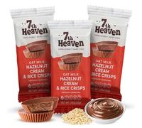 7th Heaven 42g Cups Rice Crisps & Hazelnut Cream Oat Milk Chocolate Pack of 3 - Vegan Chocolate Confection Made with Fair Trade Certified Cocoa - Non-GMO, Kosher Friendly Snack for Everyday Indulgence