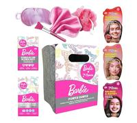 7th Heaven Barbie Pamper Hamper (Contains 4 Face Masks, 24 Spot Patches, Cleansing Cloth, Applicator, Sleep Mask, Body Puff) Pamper Gifts for Women & Girls - Genuine 7th Heaven Girls Skincare Gift Set