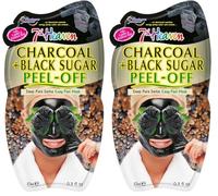 7th Heaven Charcoal & Black Sugar Peel Off Face Mask, Deep Cleansing, Detoxifying, Hydrating and Vegan Peel Off Mask - Genuine 7th Heaven Face Masks Skincare (Pack of 2)