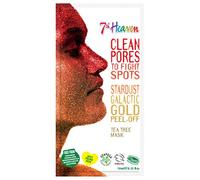 7th Heaven Clean Pores Radiant Skin, Stardust Galactic Gold Peel-Off Mask, With The Infusion of witch hazel, willow herb, tea tree and a sprinkle of biodegradable glitter, 10g