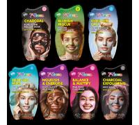 7th Heaven Face Mask Multipack - Pack of 7 Clay, Mud & Peel-Off Masks with Retinol, Caffeine, Glycolic Acid & Niacinamide - Deep Cleansing & Purifying Skincare for Women - Cruelty-Free