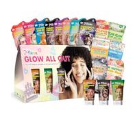 7th Heaven Glow All Out 17-Piece Face Masks Gift Set (Includes Tube, Mud, Cream, Sheet and Peel Off Face Masks) - Genuine Vegan Skincare Gift Set
