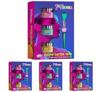 7th Heaven Glow Getter Face Masks Gift Set (3 x Peel Off Face Mask and 1 x Spatula) Liquid Gold, Pink Crystal and Luminous Aquamarine, Vegan - Genuine 7th Heaven Skincare Set (Pack of 4)