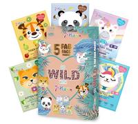 7th Heaven Go Wild Animal Face Sheet Mask Gift Set - 5 Fun Hydrating Masks for Kids with Coconut, Apple, Aloe & Banana - Gentle on Sensitive Skin, Perfect for Sleepovers & Party Bags - Cruelty-Free