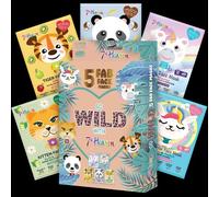 7th Heaven Go Wild Animal Face Sheet Mask Gift Set - 5 Fun Hydrating Masks for Kids with Coconut, Apple, Aloe & Banana - Gentle on Sensitive Skin, Perfect for Sleepovers & Party Bags - Cruelty-Free
