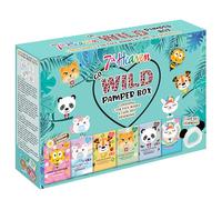 7th Heaven Go Wild Pamper Box Skincare Gift Set - 6 Printed Animal Face Masks and 1 Panda Headband
