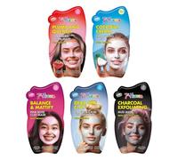 7th Heaven Hydrating Face Mask Set, 5 Count, with Dead Sea Clay, Strawberry Cream, Pink Rose, Charcoal Mud & Coconut Cream to cleanse, hydrate and nourish skin, suitable for all skin types at home.