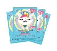 7th Heaven Llamacorn Face Mask Multipack of 4 - Hydrating Kids & Teens Sheet Masks with Coconut & Papaya - Moisturising & Calming for All Skin Types - Cruelty-Free Skincare