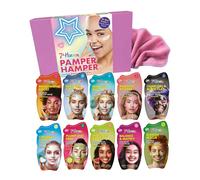 7th Heaven Pamper Hamper Skincare Set - 10 x Face Masks Skincare and 1 x Face Mask Applicator Brush - Gift Set of Peel Off Face Masks & Clay Face Mask Sachets