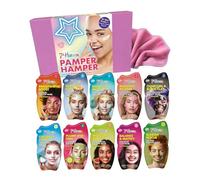 7th Heaven Pamper Hamper Skincare Set - 10 x Face Masks Skincare and 1 x Face Mask Applicator Brush - Gift Set of Peel Off Face Masks & Clay Face Mask Sachets
