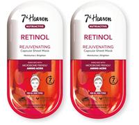 7th Heaven Retinol Nutriactive Rejuvenating Sheet Mask Enriched with Amino Acids to Moisturise and Brighten Skin (Pack of 2)