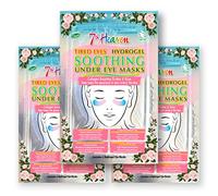 7th Heaven Soothing Under Eye Mask, 3 Pairs Hydrogel Patches with Collagen & Rose, Rejuvenating Depuffing Treatment for Fine Lines, Dark Circles, Puffiness & Tired Eyes, Cruelty-Free Skincare