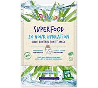 7th Heaven Superfood Intense Hydration Rice Protein Biodegradable Bamboo Sheet Mask to Nourish Skin for Long Lasting Hydration - Ideal for All Skin Types
