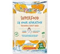 7th Heaven Superfood Intense Hydration Turmeric Vegan, Biodegradable Bamboo Sheet Mask Works to Calm Skin for Long Lasting Hydration - Ideal for All Skin Types,Orange