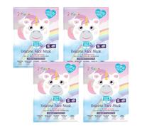 7th Heaven Unicorn Sheet Face Mask, Pack of 4 - Kid-Friendly Face Mask Sheets to Soothe and Nourish Skin (Ages 8+) - Acai & Pomegranate Face Masks Skincare Sheet