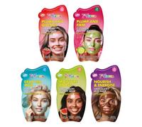 7th Heaven Variety Pack of 5 Face Masks with 3 peel-off, 1 clay and 1 hydrating mask. Moisturising formula for all skin types. Vegan and cruelty-free skincare gift set for a home pamper treat.