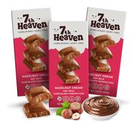 7th Heaven Vegan Hazelnut Cream Oat Milk Chocolate Bar 100g, Pack of 3 | Vegan Chocolate Confection Made with Fair Trade Certified Cocoa - Non-GMO, Kosher Friendly Snack for Everyday Indulgence