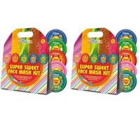 7th Heaven x Chupa Chups Super Sweet Face Mask Kit with Applicator - 5 Fun Masks Including Strawberry Cream & Watermelon Jelly to Hydrate, Exfoliate and Refresh Skin (Pack of 2)