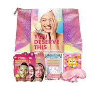7th Heaven You Deserve This Face Masks Set (4 Face Masks, Under Eye Gel Patches and Beauty Accessories) Pamper Gifts for Women - Genuine 7th Heaven Skincare Gift Set