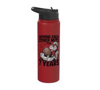 7th Wedding Anniversary 7 Years Driving Each Other Nuts Stainless Steel Insulated Water Bottle