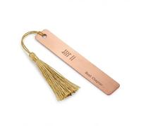7th Wedding Anniversary Copper Bookmark for Husband or Wife Traditional 7 Year Anniversary Gift - Solid Red Copper Book Mark with Gold Tassel for Book Lovers (Next Chapter)