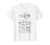 7TP WW2 Polish Tank Blueprints Diagrams T-Shirt