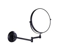7Trees 8-Inch Retro Bathroom Folding Wall Mount Make-Up Mirror Flip Telescopic Beauty Mirror (Black Antique Brass)