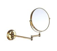 7Trees 8-Inch Retro Bathroom Folding Wall Mount Make-Up Mirror Flip Telescopic Beauty Mirror (Gold)