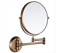 7Trees 8 Inch Retro Wall Mounted Folding Makeup Mirror for Bathroom, Telescopic Beauty Mirror (Antique Brass)