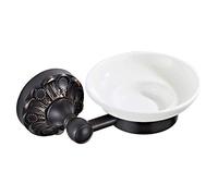 7Trees Bathroom Toilet Soap Holder with Ceramic Dish Wall Mount, Brass Bathroom Accessories (Oil Rubbed Bronze)