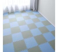 7UIYgtyO LNNNW Plush interlocking carpet Mat 10Pcs Interlocking Linen Patchwork Rug, Climbing Area Rug, All Seasons, Linen Living Room, Bedroom Patchwork Rug(Bean Green+Light Blue)