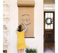 7UIYgtyO LNNW Kraft Paper Roll Display 50 Meter Long Brown Kraft Paper Roll Holder & Dispenser, 30/60/90/120 cm Wide Note Paper Roll Cutter for Office Coffee Shop(Steel Frame Wide-67cm/26.3in)