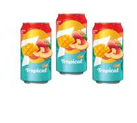 7uup Tropical Flavour Caffeine Free Soda Cans 355ml - Delicious Mango and Peach Flavors Soda (3 x Cans)
