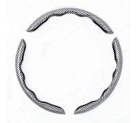 7VSHOTS 3PCS Carbon Fibre Pattern Car Steering Wheel Covers Glossy Surface Anti-slip Universal Fit O-Shaped and D-Shape Steering Wheel Ferrules Durable Protective Car,Silver