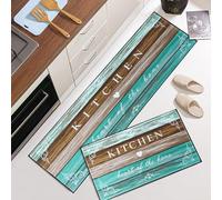 7VSTOHS Kitchen Rug Set 2 Piece Non Slip，Washable Mats and Rugs for Kitchen, Hallway Runner Set, Dining Room, Entryway and Home Decoration Office 43x75 + 43x120 cm