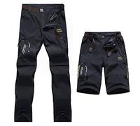 7VSTOHS Mens Zip Off Convertible Quick Dry Hiking Trousers Breathable Lightweight Outdoor Casual Climbing Walking Trousers