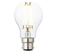 Loops 7W B22 LED Vintage Filament GLS Bulb - Warm White - Dimmable Clear Glass Lamp Loops White