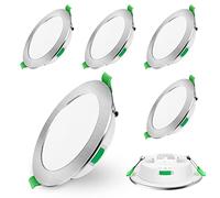7W LED Recessed Ceiling Light, Dimmable 230V Downlights Ultra Slim 90-100mm Cutout, CCT Selectable Warm White 3000K Neutral White 4000K Cool White 6500K, LED Spotlights for Bathroom Kitchen, 6 Pack
