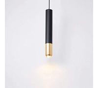 7W Led Restaurant Pendant Lights Modern Pendant Ceiling Lamps Spotlight Cylindrical Long Tube Hanging Lamp Black Gold Downlight Light Fixtures for Kitchen Island Counter Suspension Lamps,White L