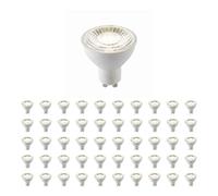 7W SMD LED GU10 Bulb - 4000k Lamp - Energy Saving Light Bulb - 600 Lumen GU10 Spot - 60 Degree Wide Beam Angle - Halogen Replacement - 25000 Hours - Cool White Pack of 50