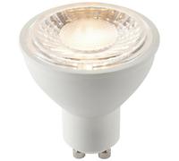 Loops 7W SMD GU10 LED Light Bulb - 3000K Warm White Colour Temperature - Suitable for Indoor Or Outdoor Use - 580 Lumens - Flicker Free - Matt White Lamp