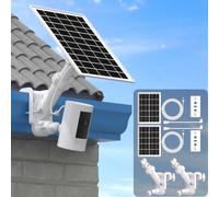 7W Solar Panel and Gutter Mount for Ring Cameras, 360° Adjustable Waterproof Compatible with Ring Stick Up Cam/Pro, Outdoor Cam Plus Battery, Spotlight Cam Plus/Pro, 2 Pack (Camera Not Included)