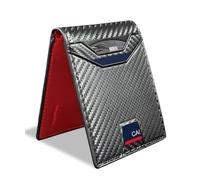 7worldlet Slim RFID Blocking Wallets for Men Synthra™ Ultra Leather Bifold Minimalist Wallet 11 Cord Holder Thin Mens Wallet with Gift Box, Dark Red, Handcrafted