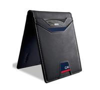 7worldlet Slim RFID Blocking Wallets for Men Synthra™ Ultra Leather Bifold Minimalist Wallet 11 Cord Holder Thin Mens Wallet with Gift Box, Black+Black, Handcrafted