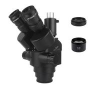 7X-45X 3.5X-90X Simul-Focal Trinocular Microscope Zoom Stereo Microscope Head 0.5x 2.0x Auxiliary Objective Lens C-mount Camera
