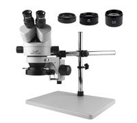 7X-45X Continuous Zoom Stereo Trinocular Microscope Barlow Lens For Phone Lab PCB Watch Jewelry Repair Soldering