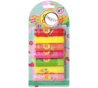 7x Moisturising Lip Balms with Fruity Flavours - Watermelon, Lemon, Orange, Strawberry, Apple, Pineapple, Peach - Bundled by Smart Cutie
